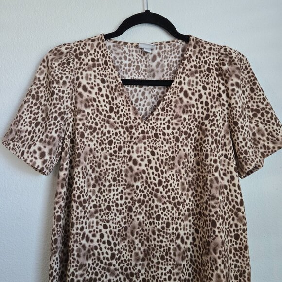 Target A New Day Oversized Swing Style Short Sleeve Dress Animal Print Size XS - Picture 2 of 9